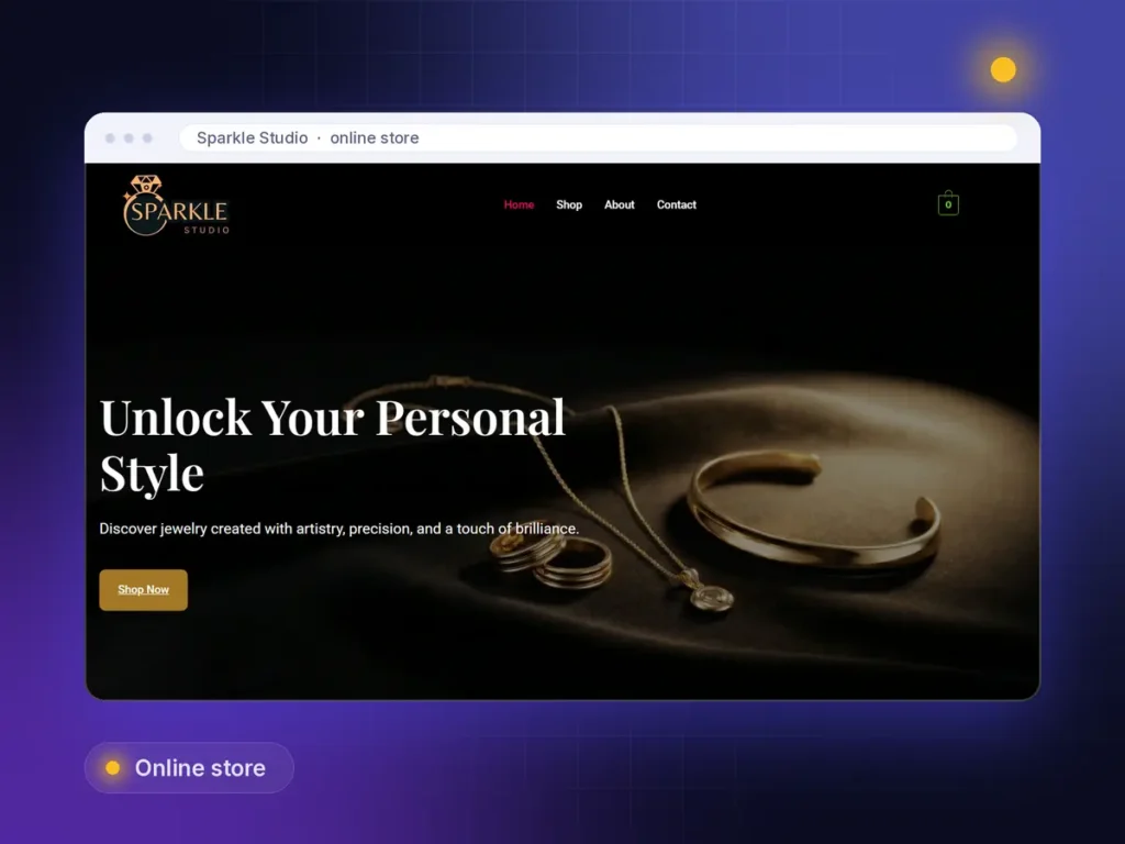 Sparkle Studio Jewellery store build by Merajstore
